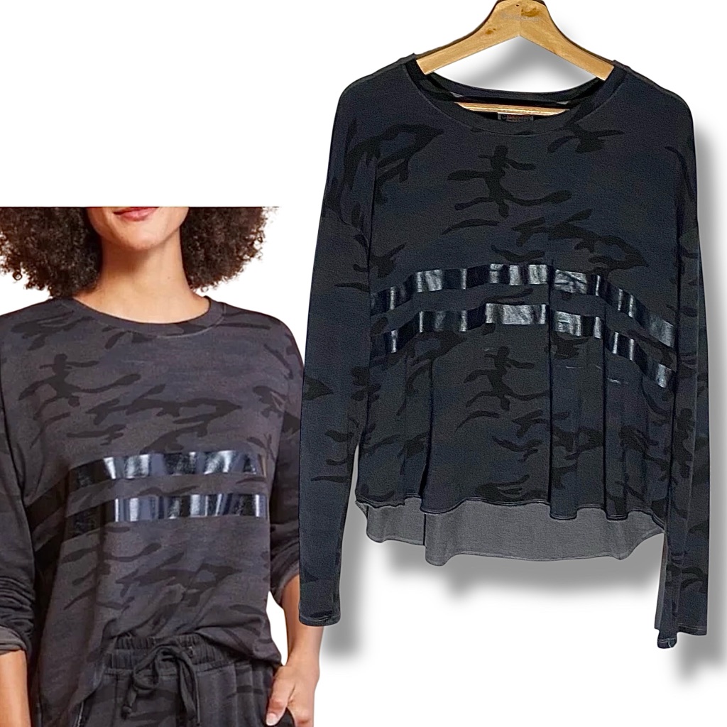 Sundry | Evereve Black Camo Trapeze Sweatshirt